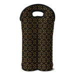 Black And Beige Orthodox Pattern Print Double Neoprene Wine Tote