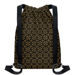 Black And Beige Orthodox Pattern Print Drawstring Backpack