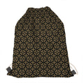 Black And Beige Orthodox Pattern Print Drawstring Bag