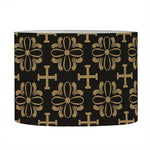 Black And Beige Orthodox Pattern Print Drum Lamp Shade