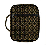 Black And Beige Orthodox Pattern Print Front Pocket Bible Bag