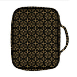 Black And Beige Orthodox Pattern Print Front Pocket Bible Bag