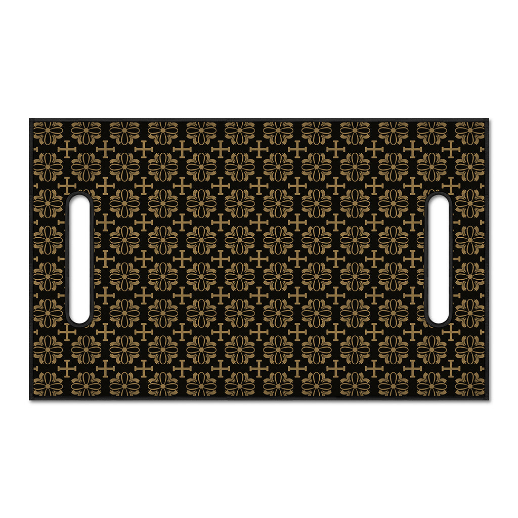 Black And Beige Orthodox Pattern Print Golf Cart Seat Cover