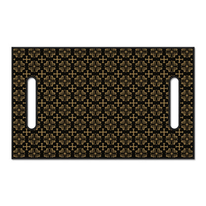 Black And Beige Orthodox Pattern Print Golf Cart Seat Cover