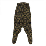Black And Beige Orthodox Pattern Print Hammer Pants