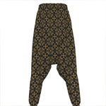 Black And Beige Orthodox Pattern Print Hammer Pants