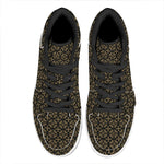 Black And Beige Orthodox Pattern Print High Top Leather Sneakers