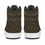 Black And Beige Orthodox Pattern Print High Top Leather Sneakers