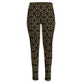 Black And Beige Orthodox Pattern Print High-Waisted Pocket Leggings