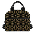 Black And Beige Orthodox Pattern Print Insulated Lunch Bag