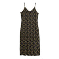 Black And Beige Orthodox Pattern Print Jersey Midi Cami Dress