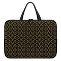 Black And Beige Orthodox Pattern Print Laptop Sleeve With Handle