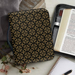 Black And Beige Orthodox Pattern Print Leather Bible Cover