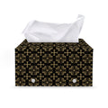 Black And Beige Orthodox Pattern Print Leather Tissue Box Cover