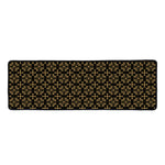 Black And Beige Orthodox Pattern Print Long Kitchen Mat