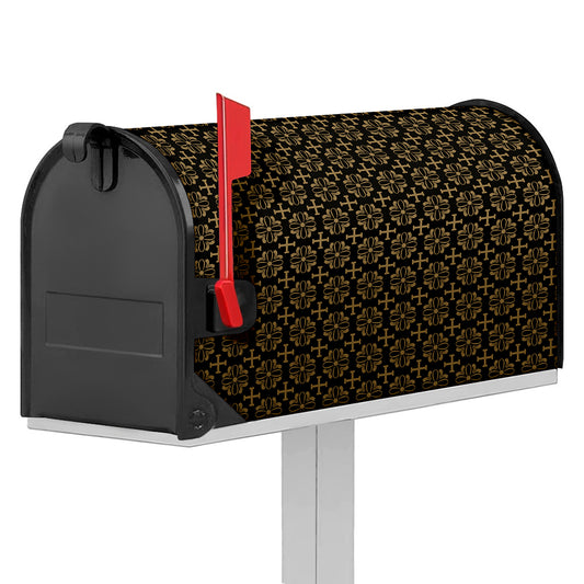 Black And Beige Orthodox Pattern Print Mailbox Cover