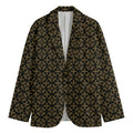 Black And Beige Orthodox Pattern Print Men's Blazer