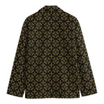 Black And Beige Orthodox Pattern Print Men's Blazer