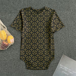 Black And Beige Orthodox Pattern Print Men's Bodysuit