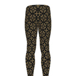 Black And Beige Orthodox Pattern Print Men's leggings