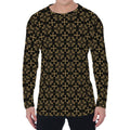 Black And Beige Orthodox Pattern Print Men's Long Sleeve T-Shirt