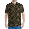 Black And Beige Orthodox Pattern Print Men's Polo Shirt
