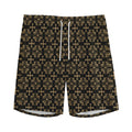 Black And Beige Orthodox Pattern Print Men's Athletic Shorts