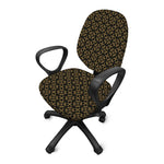 Black And Beige Orthodox Pattern Print Office Chair Cover