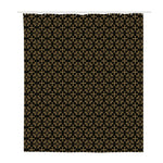 Black And Beige Orthodox Pattern Print Polyester Shower Curtain