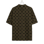 Black And Beige Orthodox Pattern Print Rayon Hawaiian Shirt