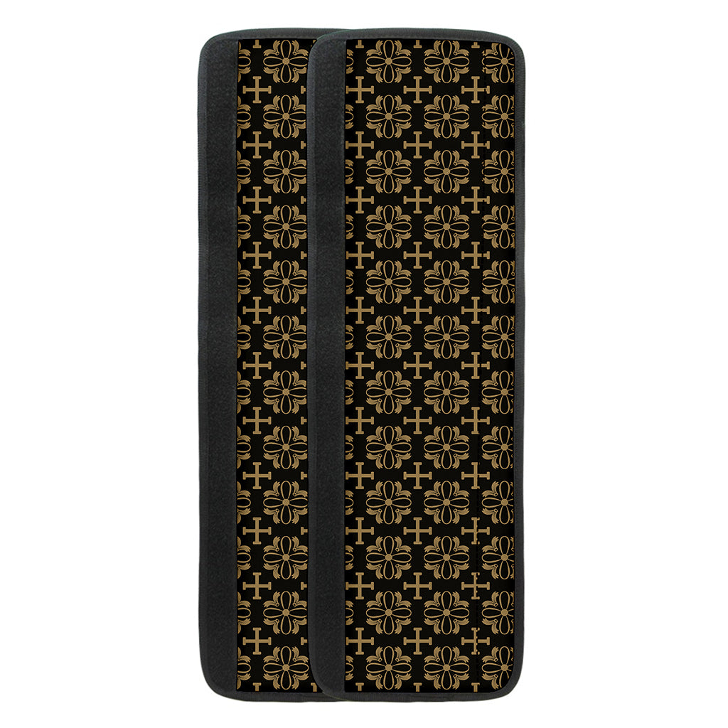 Black And Beige Orthodox Pattern Print Refrigerator Handle Covers