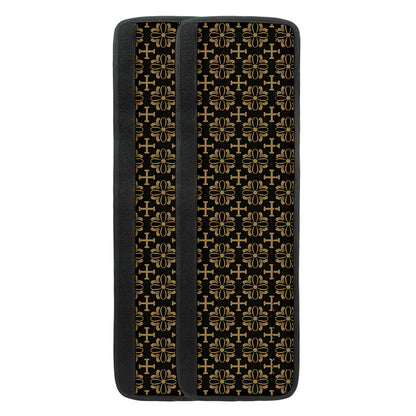 Black And Beige Orthodox Pattern Print Refrigerator Handle Covers