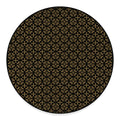 Black And Beige Orthodox Pattern Print Round Floor Mat