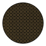 Black And Beige Orthodox Pattern Print Round Floor Mat