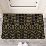Black And Beige Orthodox Pattern Print Rubber Doormat
