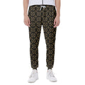 Black And Beige Orthodox Pattern Print Joggers