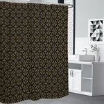Black And Beige Orthodox Pattern Print Shower Curtain