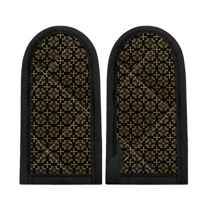 Black And Beige Orthodox Pattern Print Skillet Handle Cover