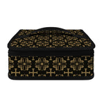 Black And Beige Orthodox Pattern Print Small Lunch Bag