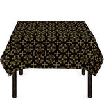 Black And Beige Orthodox Pattern Print Tablecloth