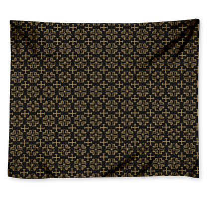 Black And Beige Orthodox Pattern Print Tapestry