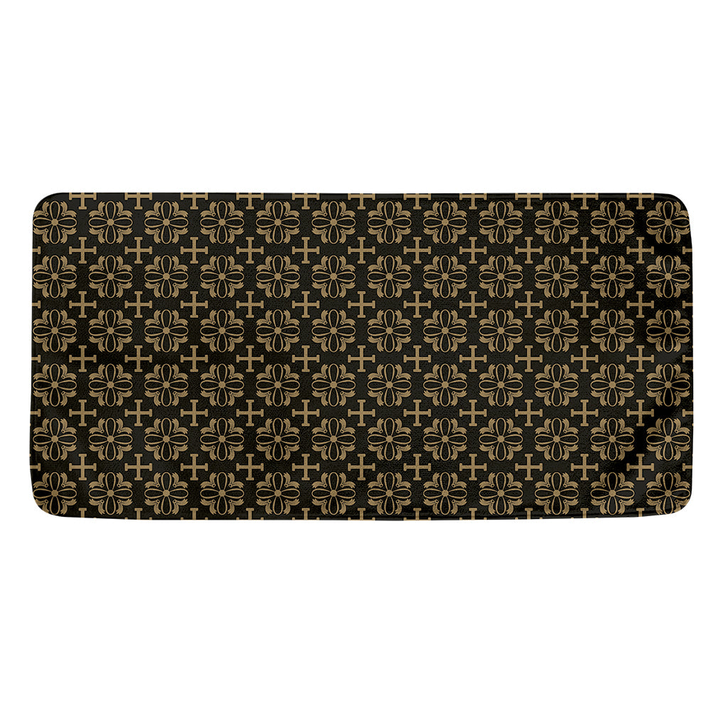 Black And Beige Orthodox Pattern Print Towel