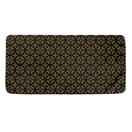 Black And Beige Orthodox Pattern Print Towel