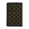 Black And Beige Orthodox Pattern Print Trifold Wallet