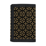 Black And Beige Orthodox Pattern Print Trifold Wallet