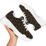 Black And Beige Orthodox Pattern Print White Chunky Shoes