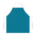 Black And Blue Chevron Pattern Print Adjustable Apron