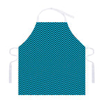 Black And Blue Chevron Pattern Print Adjustable Apron