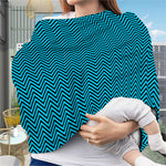 Black And Blue Chevron Pattern Print Baby Seat Cover