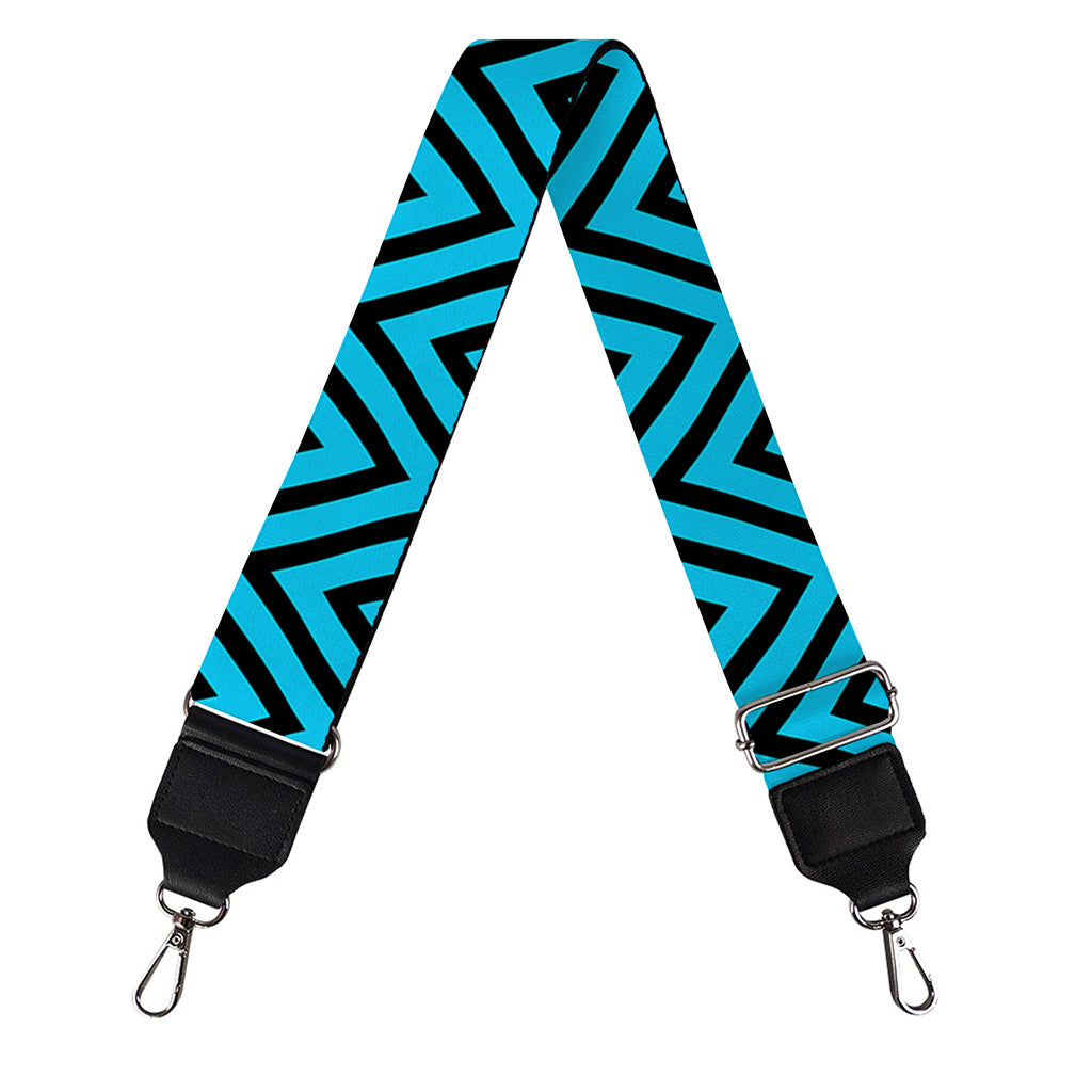 Black And Blue Chevron Pattern Print Bag Strap